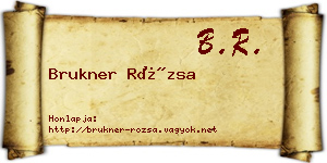 Brukner Rózsa névjegykártya